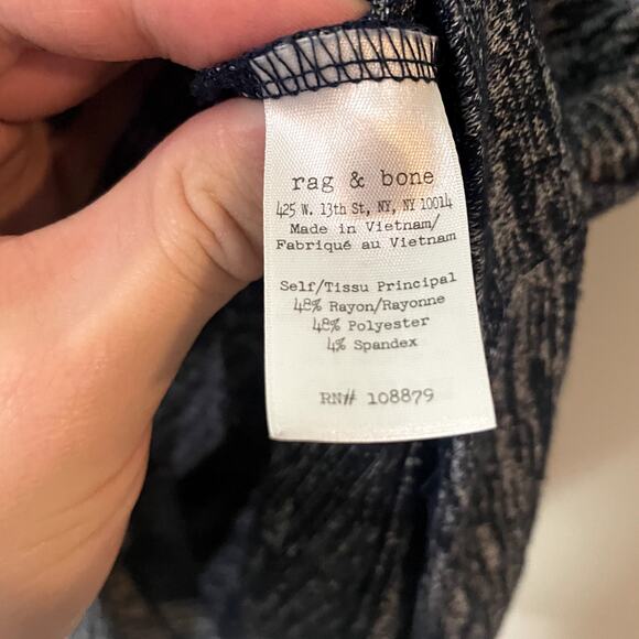 Rag & Bone Gray & Blue Space Dye Oversized Tee w/ Large Pocket Women's XS - Picture 8 of 11